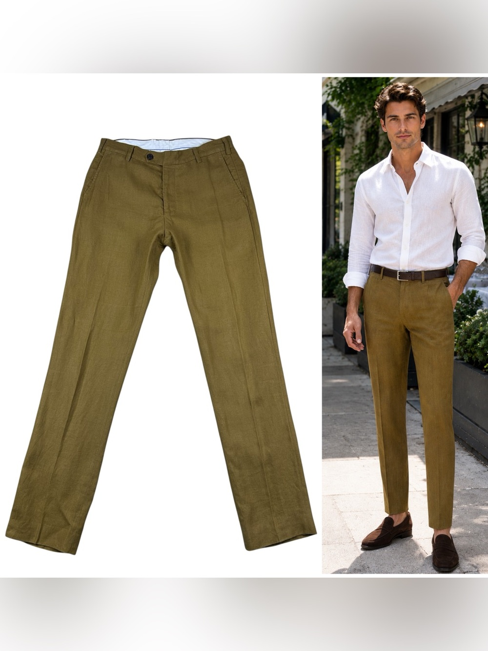 Spier & Mackay Contemporary 100% Linen Pants 33x35 Handmade Old Money Resort
